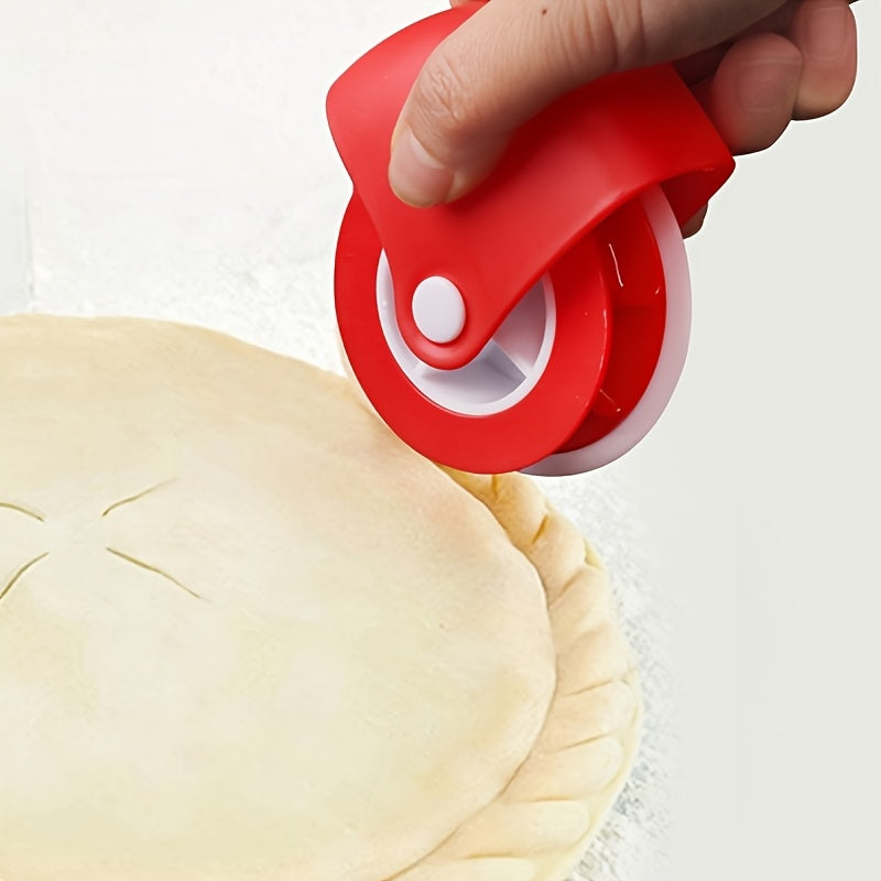 Convenient pastry wheel for precise edges; ideal for baking enthusiasts.