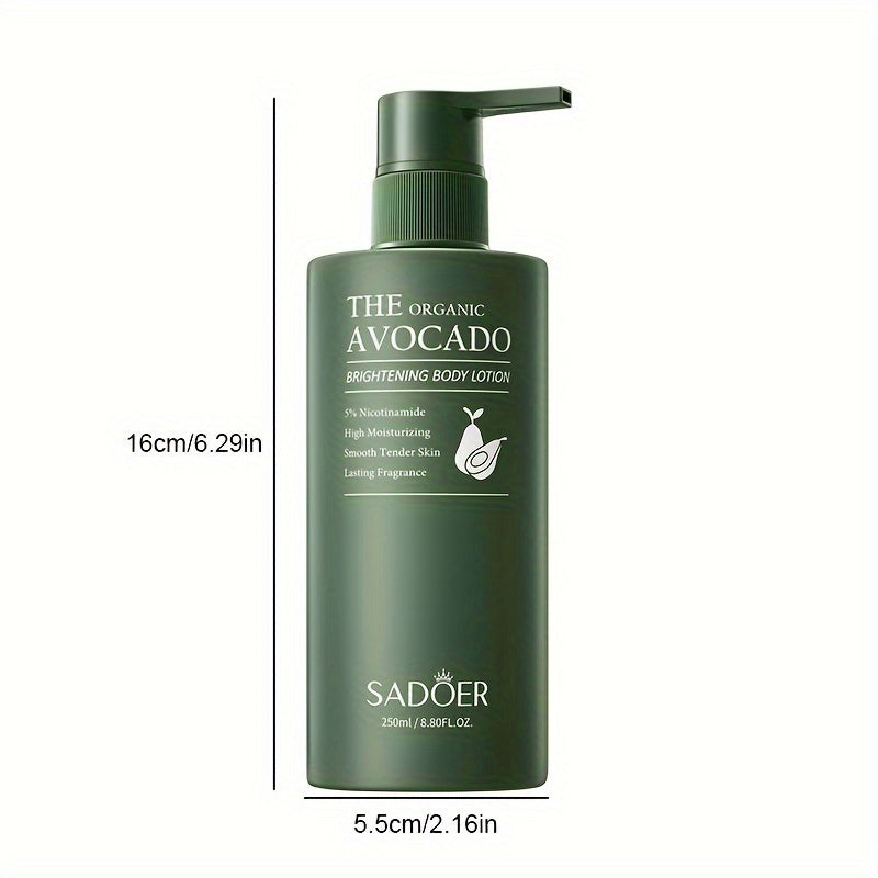 Avocado Hydrating Body Lotion, 250ml - Deeply moisturizes dry skin, smooths and firms delicate skin, absorbs quickly, non-greasy formula with Niacinamide for winter and autumn.