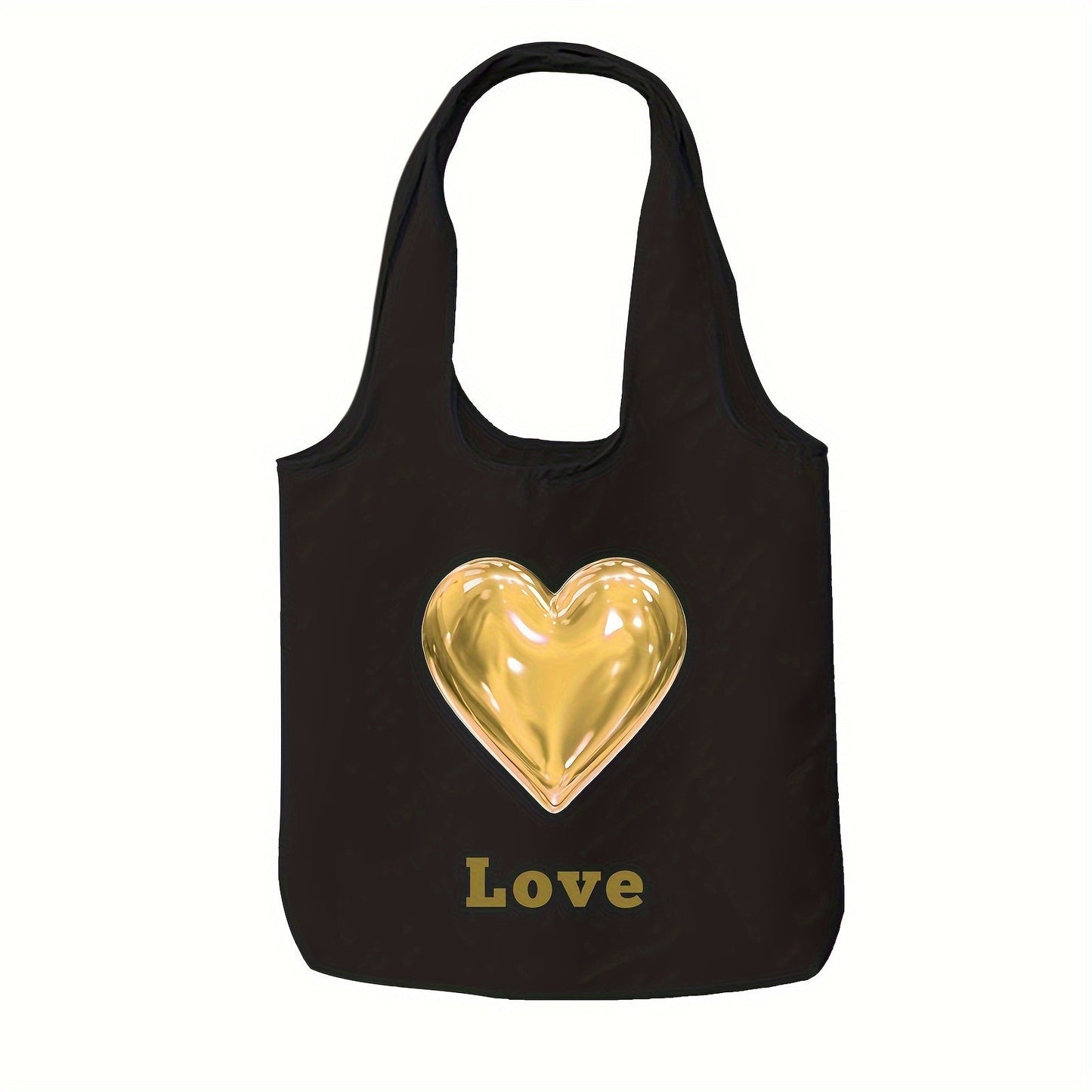 Customize your tote bag with custom text and a heart pattern. Available in sets of 1, 3, or 9 pieces, this personalized canvas bag can be printed on both sides. Perfect for daily commutes, outdoor picnics, parties, traveling, and shopping.