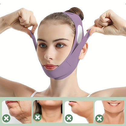 Adjustable V-Line Face Lifting Mask for Double Chin Reduction & Tightening, Breathable and Reusable.