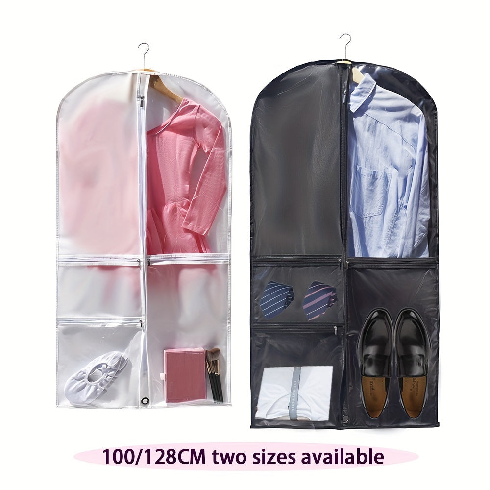 Large garment bag designed for suits, dresses, and dancewear with ample storage space - perfect for travel and business trips, offering hanging storage and protection from dust.