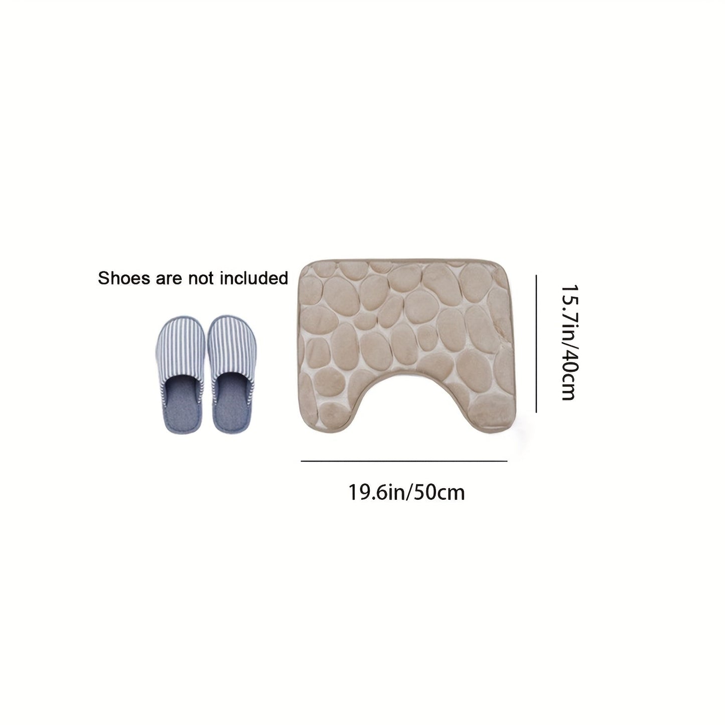 Collection of 1/3 Plush and Highly Absorbent Bath Mats, Including Non-Slip Rugs, U-Shaped Contour Mat, and Toilet Seat Cover. These Mats Feature a Beautiful Floral Embossed Design with Slip-Resistant Backing, Excellent Water Absorption Properties, and