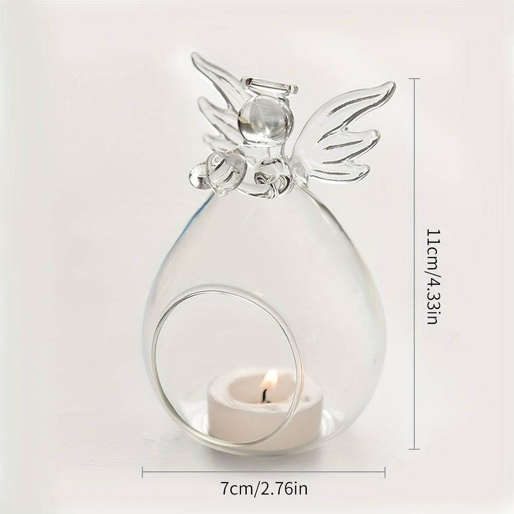 Stylish angel-shaped glass vase for hydroponics, ideal for home and kitchen decor.