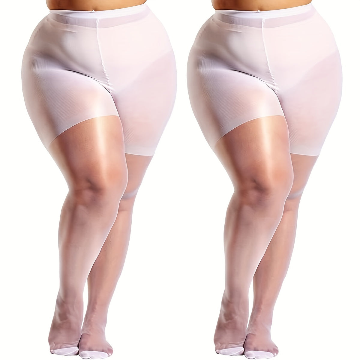 Two stylish packs of soft, large-sized, high-elastic women's tights.