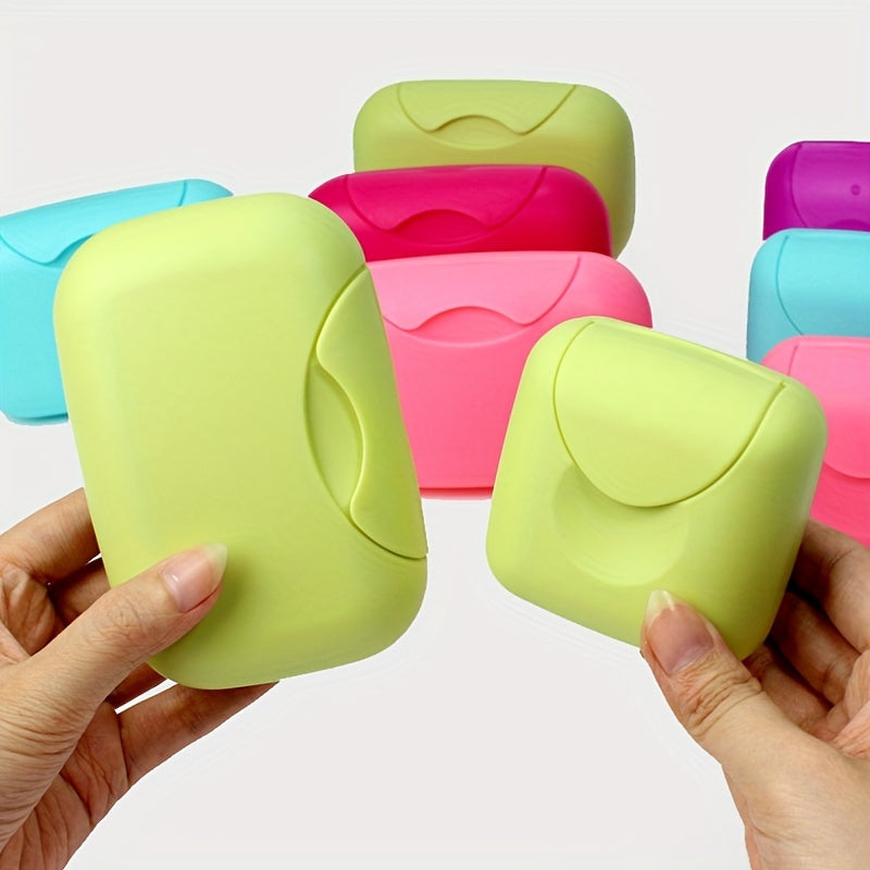 Plastic soap box with lid for travel, camping, or gym use. Waterproof and portable. Perfect for storing soap on the go.