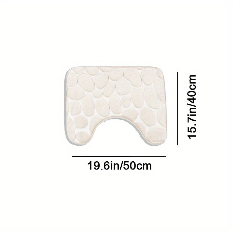 Pebble Embossed Non-Slip Bathroom Bath Mat Set with Memory Foam - Super Soft, Absorbent, and Quick-Drying Rug for Comfort and Safety. Machine Washable and Thick for a luxurious feel in your bathroom.