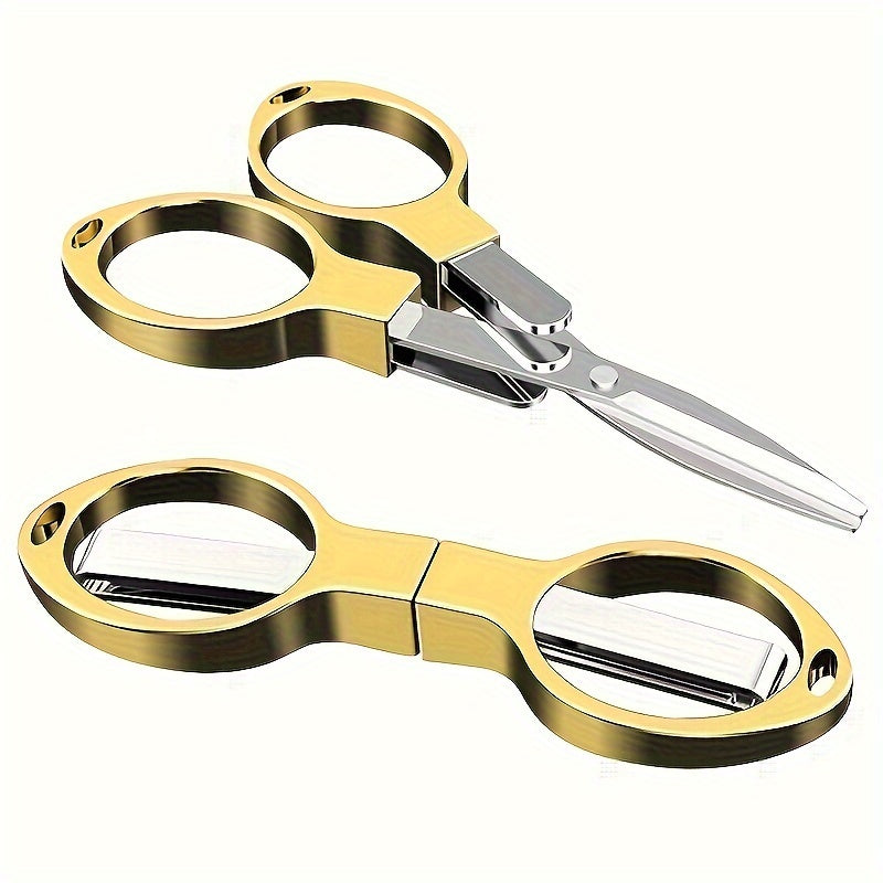 Stainless Steel Folding Scissors: Compact, Versatile, and Portable for Travel and Daily Use.