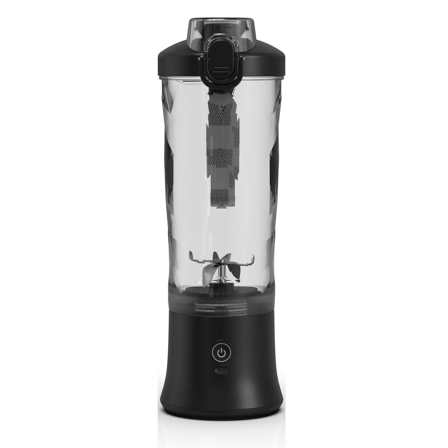 1 portable blender, 20oz capacity, handheld juice mixer, USB rechargeable, 2000mAh battery, non-slip base, push button control, easy to clean, ≤36V, 0.5L capacity.