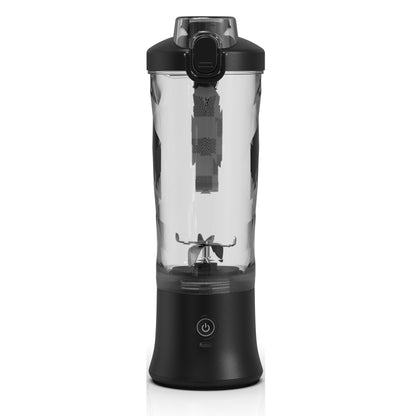 1 portable blender, 20oz capacity, handheld juice mixer, USB rechargeable, 2000mAh battery, non-slip base, push button control, easy to clean, ≤36V, 0.5L capacity.