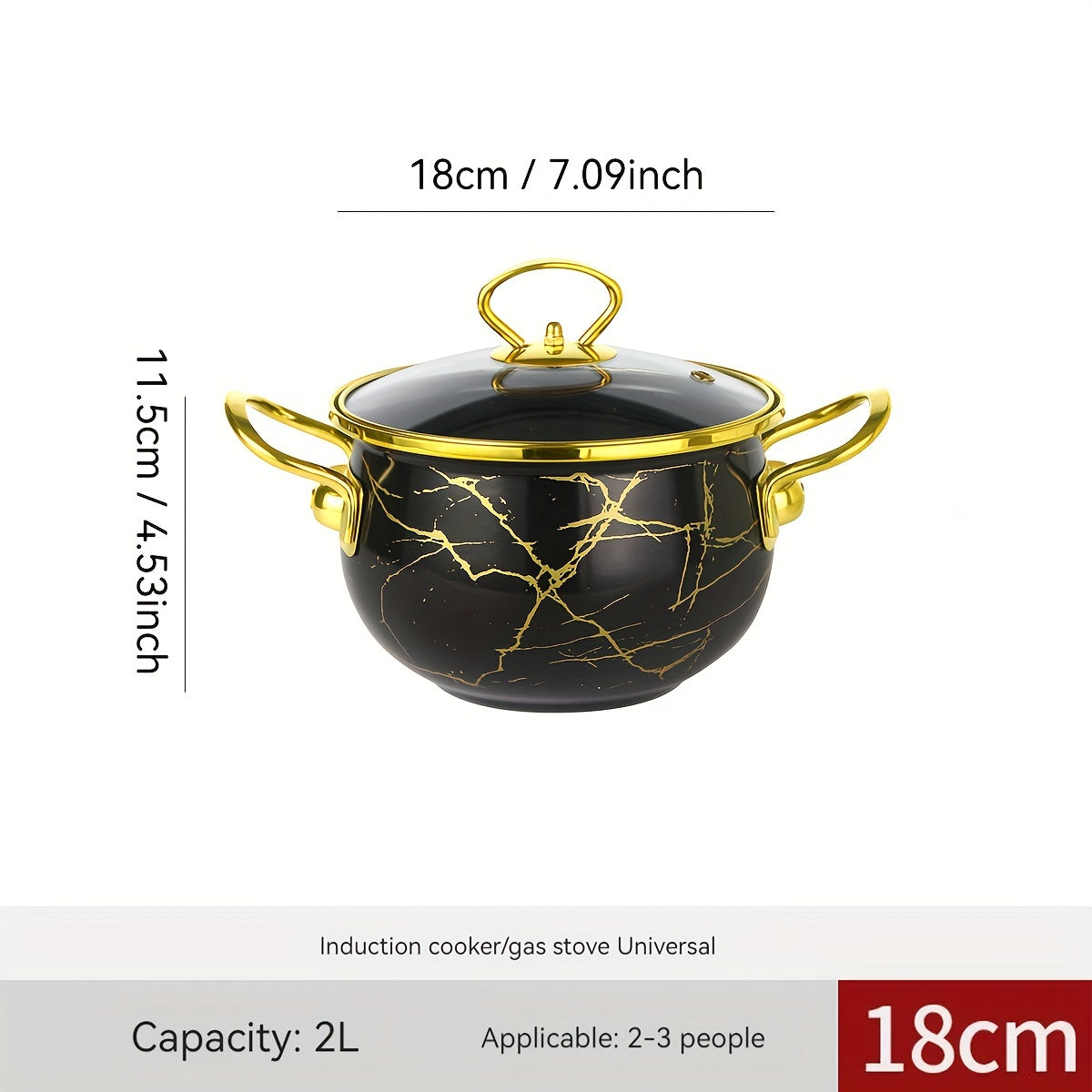 Large capacity stew pot, ideal for holiday soups and stews, seafood rice cooking, and serving at home or in a restaurant. This festive thick enameled pot is compatible with gas stoves and requires no electricity. A versatile addition to any kitchen!