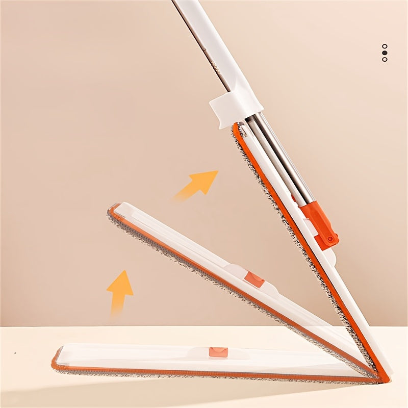 Flat Mop for Home Use - Hands-free, Rotating Design for Dry and Wet Cleaning - Easy to Use Lazy Floor Mop with Water Absorbing, Non-stick Features and Stainless Steel Pole