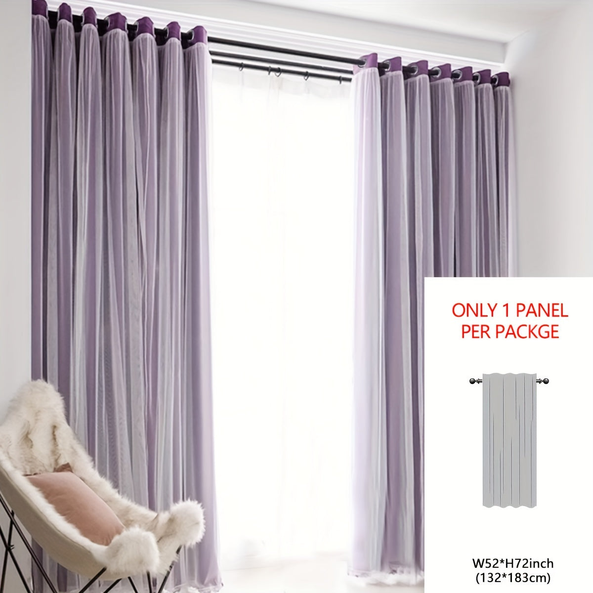 Single-panel Blackout Curtains made with One-layer Cloth and One-layer Yarn, featuring a Modern Simple Style. Ideal for use in Living Rooms, Bedrooms, Balconies, Floating Windows, providing Noise Reduction and adding a touch of Romance to your Home Decor.