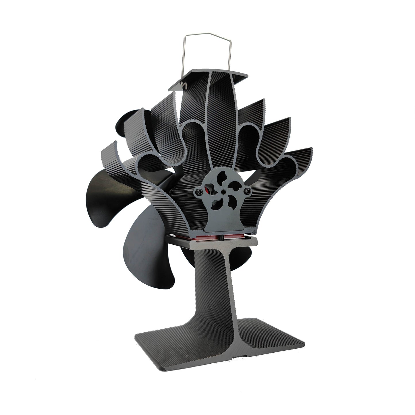 Portable 6-Blade Fireplace Fan with Large I-Base, Resistant to High Temperatures - Efficient Heat Distribution without the Need for Power