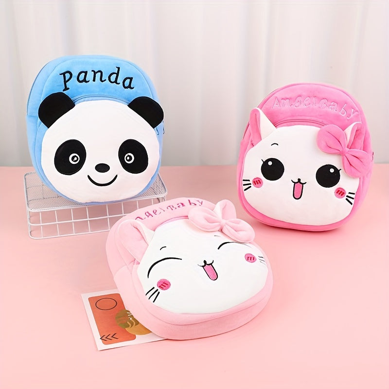 "Yoshlar" plush hayvon ruksak to'plami zip yopilishi bilan - quyon, panda va mushuk dizaynlari. Yengil, sozlanadigan kamarlar bilan, tasodifiy sayohatlar yoki sovg'alar uchun ideal.