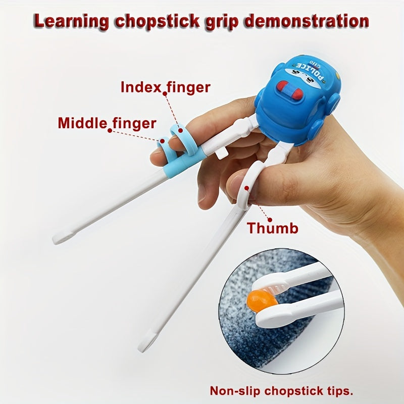 Bolalar multfilm avtomobil uslubidagi chopsticklar, 3.5 sm/1.3 dyuym, 3-6 yosh, plastik material, mustahkam naqsh.