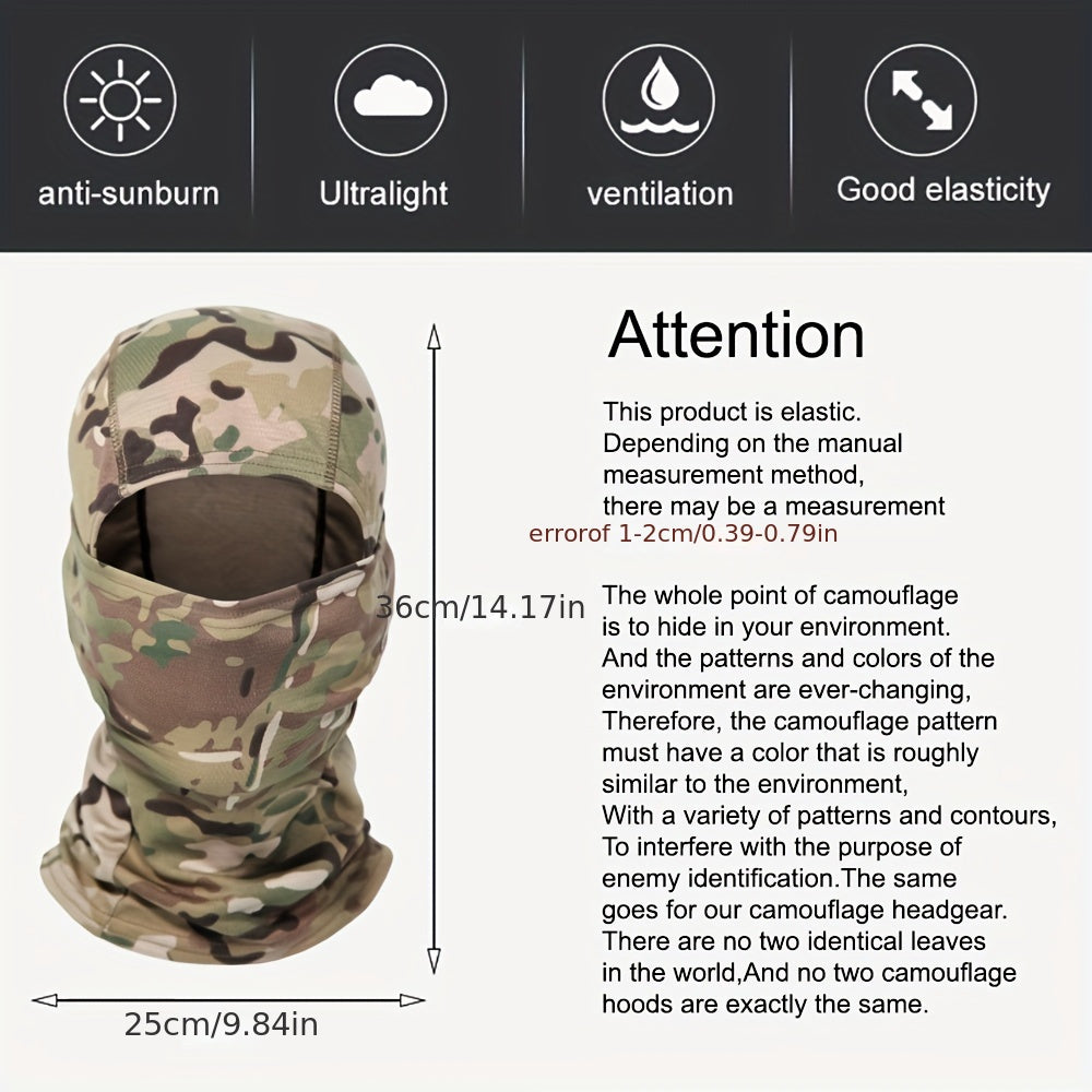 Adjustable Windproof UV Protection Hood with Balaclava Face Mask