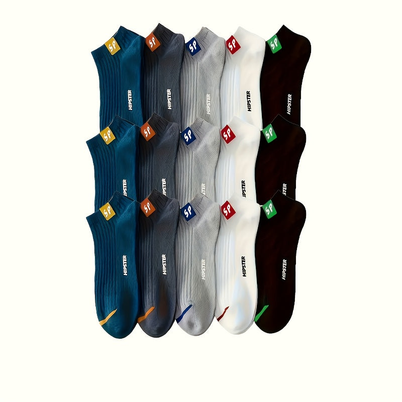 5/10/15/20/30 pairs of fashionable "SP" printed crew socks, comfortable and breathable for men, women, and teenagers. Ideal for outdoor and indoor wear.