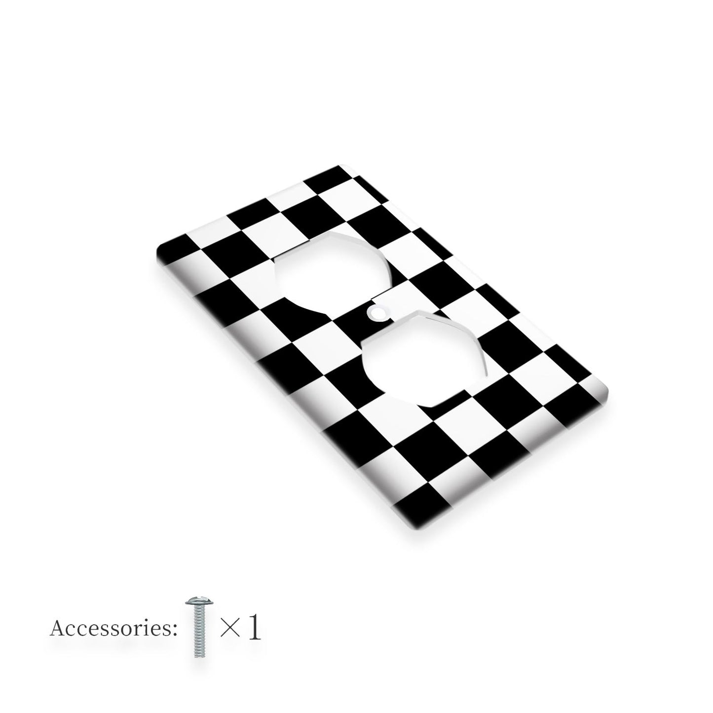 Checkerboard pattern switch plate cover for 1 or 2 gang switches. No electricity required. Easy to clean. Suitable for classrooms and bedrooms.