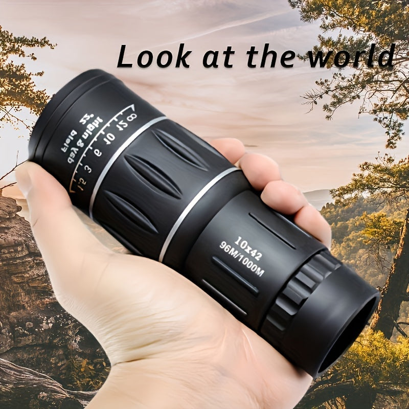 Portable monocular telescope with 10X magnification and 42mm objective lens - great for travel & camping, perfect gift for family and friends.