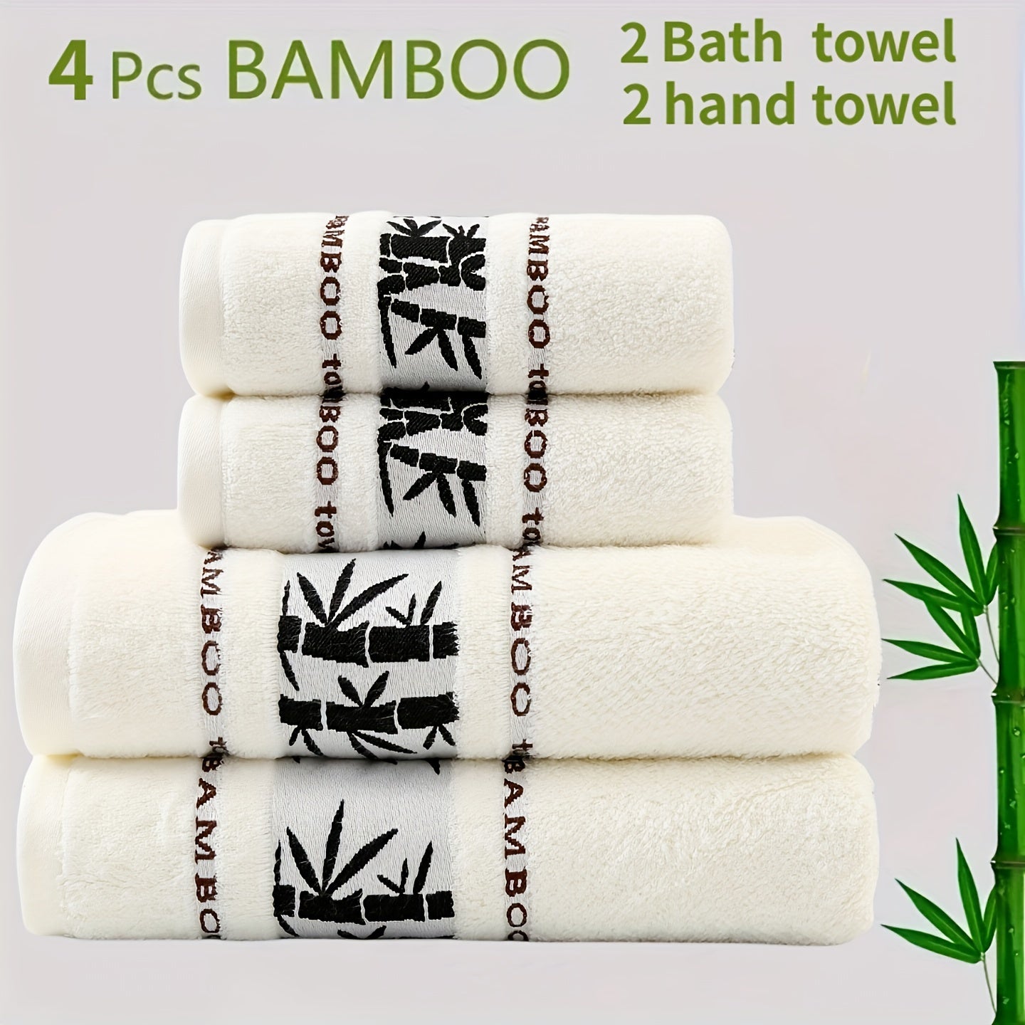 Self Flying Bamboo Fiber 4-dona sochiq to'plami 2 qo'l sochiq va 2 hammom sochiqni o'z ichiga oladi. Suvni yaxshi so'raydi, tez quriydi, juda yumshoq va teriga do'st. Uy hammomida foydalanish uchun ideal.