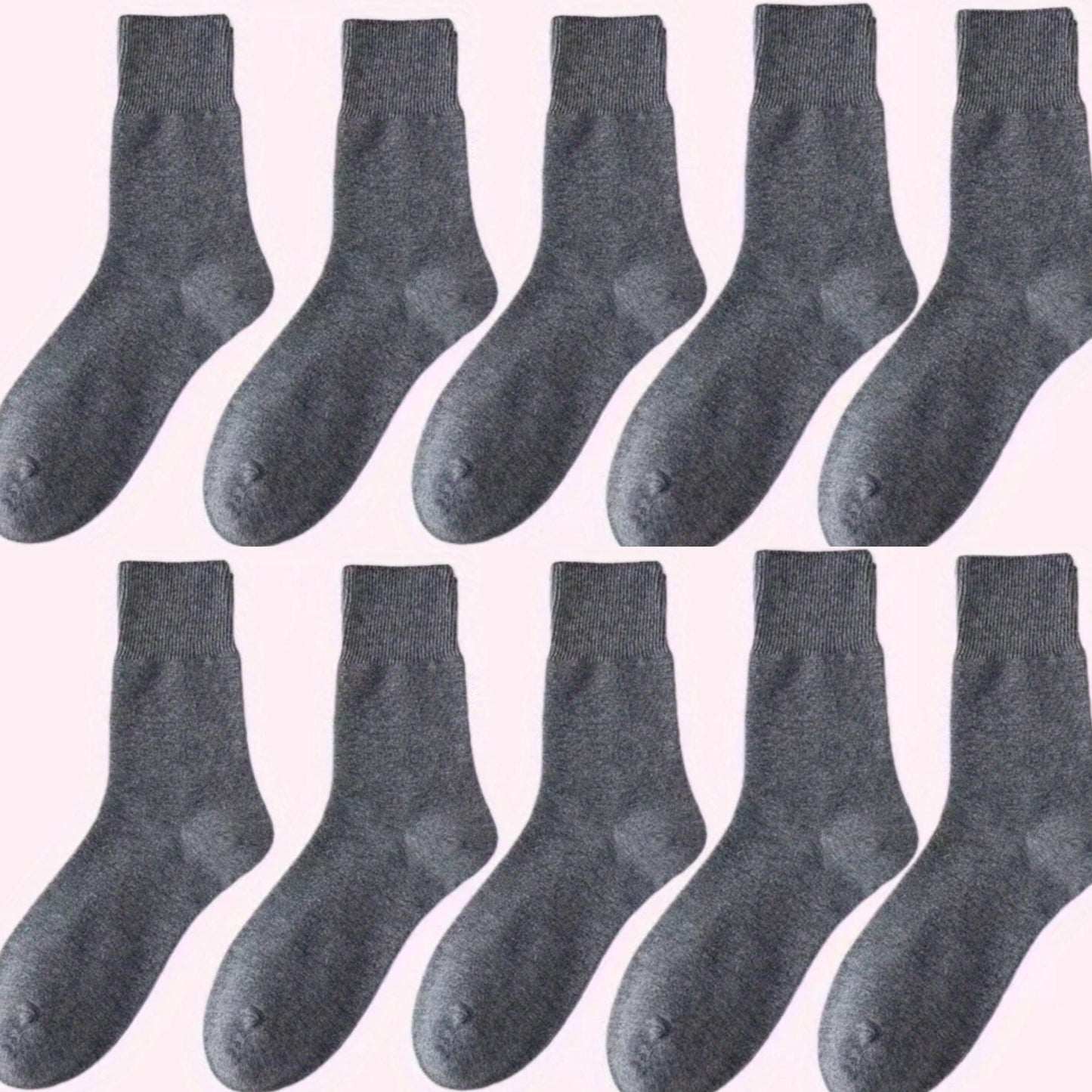 5 pairs of breathable, comfortable plus-size socks for men, designed for wider feet.