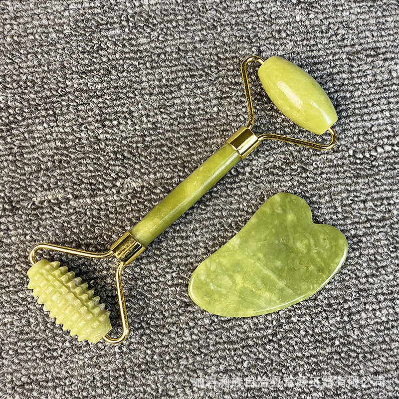 Jade Roller and Gua Sha Set for Spa Massage